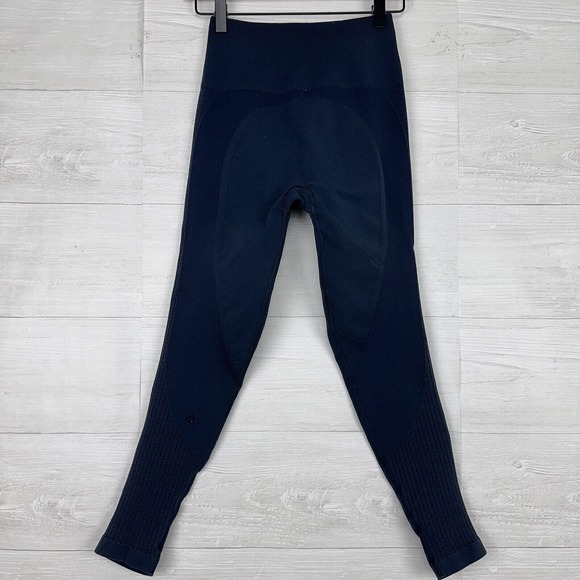 Lululemon Q5 Compression Leggings Women Size 6 Blue High Rise - Picture 4 of 10